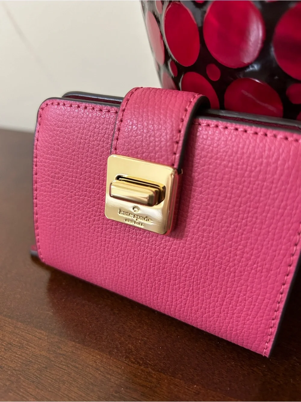 Kate Spade Pink Phoebe Small Card Holder - Rose Oil MSRP $149